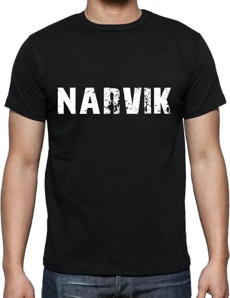 Herren Grafik T-Shirt Narvik Öko-Verantwortlich Vintage Jahrgang Kurzarm Lustige Druck Geburtstag Geschenk Mann