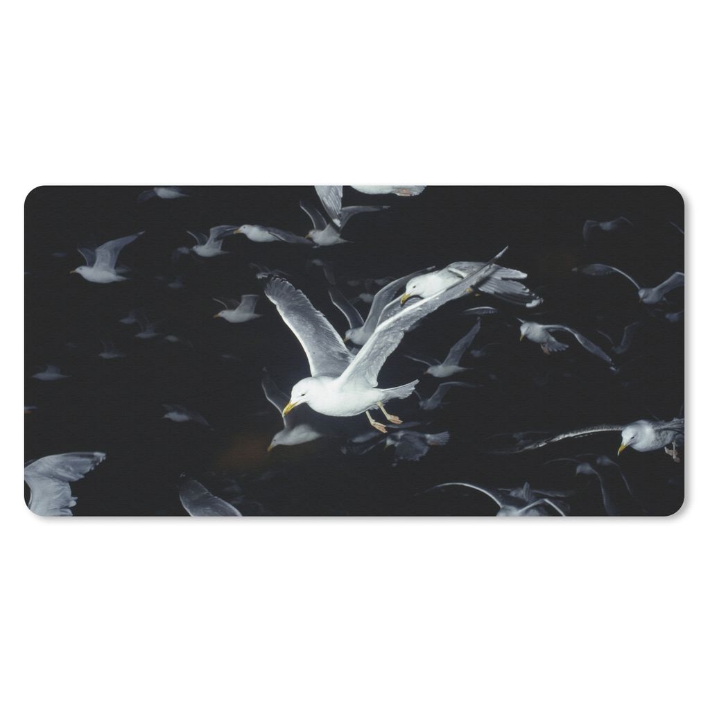 MuchoWow Mauspad Mousepad Vogel - Schwarz - Schwarm 60x30 cm - Mousepads - Maus Mat - Pad - Mausunterlage - Nachhaltig