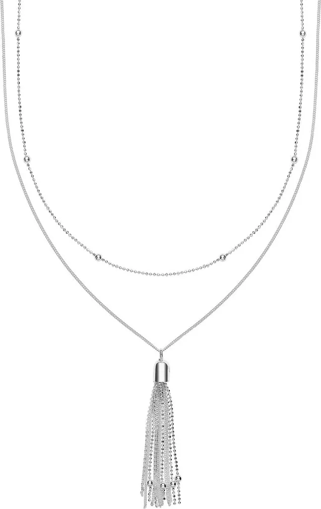 Sautoir en Y pour femme en argent massif 925 authentique de 8g