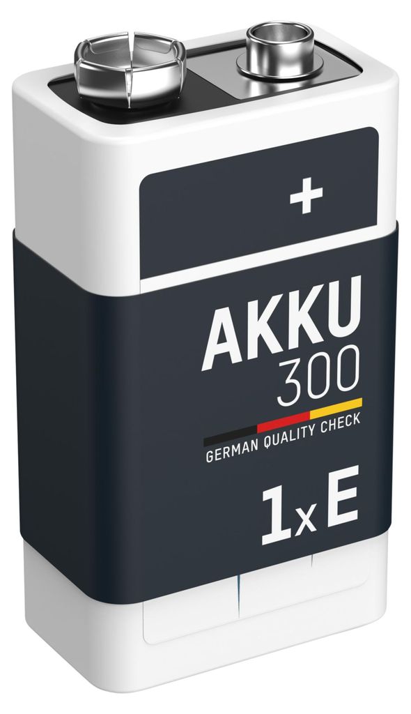 ANSMANN Akku 9V 300mAh E-Block NiMH 1,2V – 1000x Produktbild 