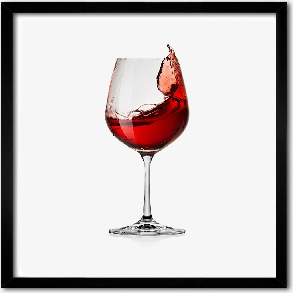 Bild - 50 cm x 50 cm - MDF - Rahmen, Wandkunst - Rotwein