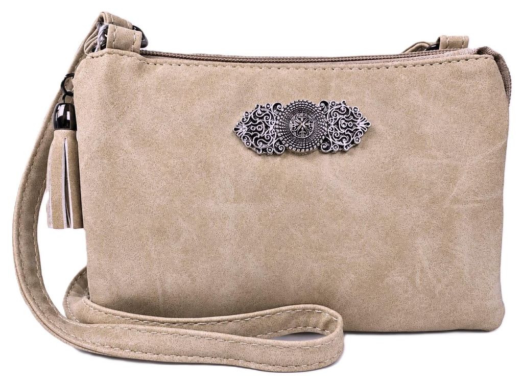 Trachten Handtasche "Sofia" - Dirndl Umhängetasche | Taupe Produktbild 