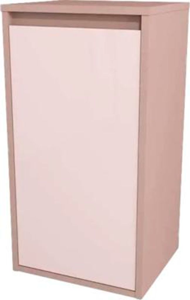 Hängehalbhochschrank mit 1 Tür Devo Cristal 2.0 links BxHxT 40x76x35 cm antique rose/rosa pesca glass