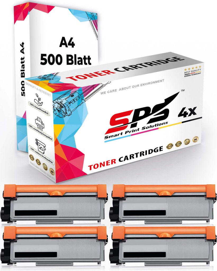 Druckerpapier A4 + 4x Multipack Set Kompatibel für Brother MFC-L 2700 DW (TN-2320) Toner-Kit Schwarz 2XL 10400 Seiten