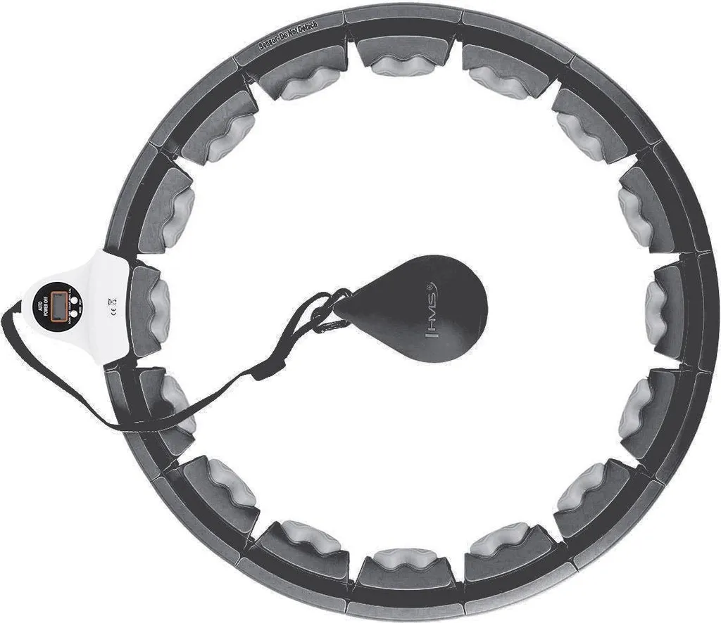 Hula Hoop de fitness avec compteur digital intégré - Cerceau lesté noir