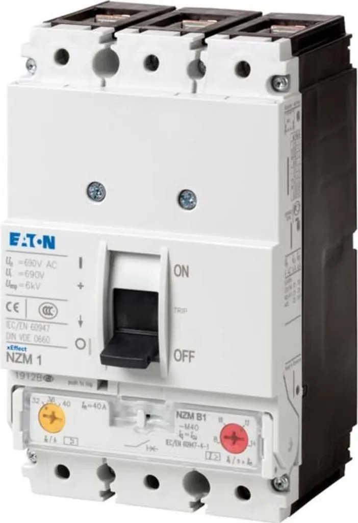 Disjoncteur magnéto-thermique Eaton Electric 3 pôles pour tableau