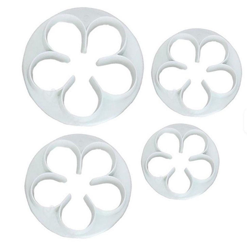 Ausstechformen Prägeausstecher Fondantausstecher 4er Set Blütenblatt 30/40/45/50mm