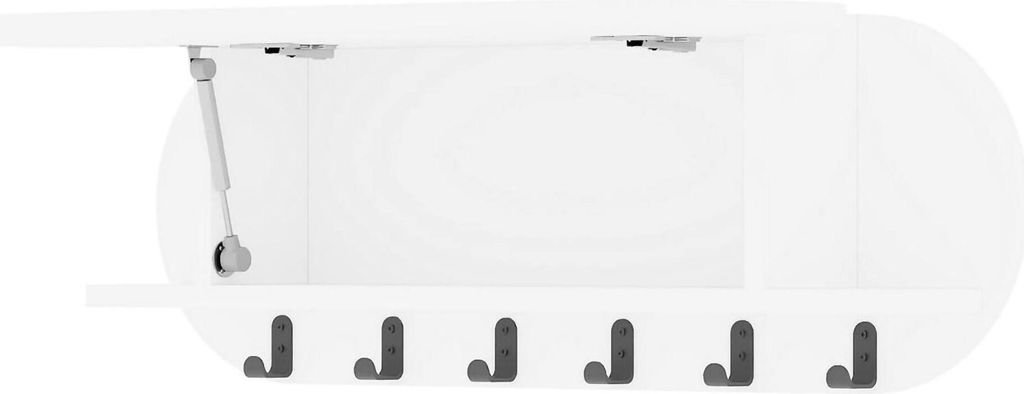 Garderobe/Kleiderbügel Hestia, Kleiderhalter, Wand-Kleiderständer-Struktur, Wandgarderobe, 84x16 h29 cm, Weiß