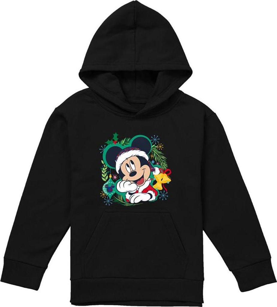 Mickey Mouse - Kapuzenpullover für Kinder, weihnachtliches Design TV22069 (128) (Schwarz)