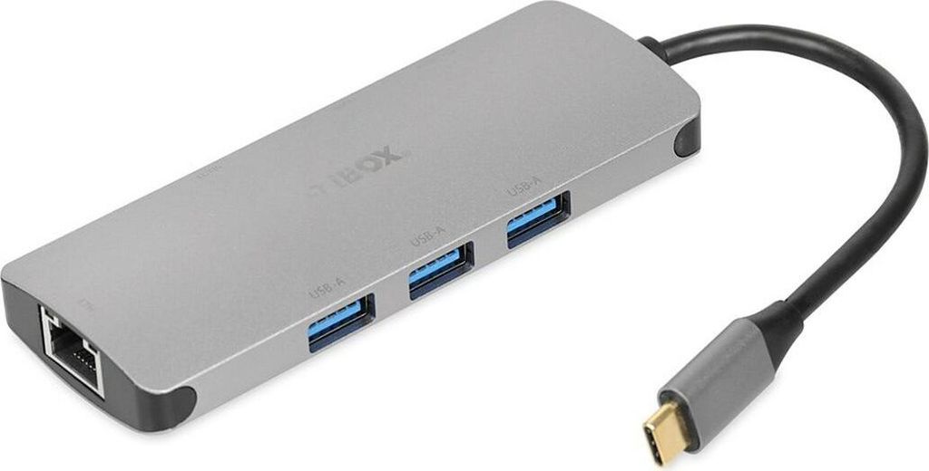 iBox IUH3RJ4K Schnittstellen-Hub USB Typ-C 5000 Mbit/s Silber