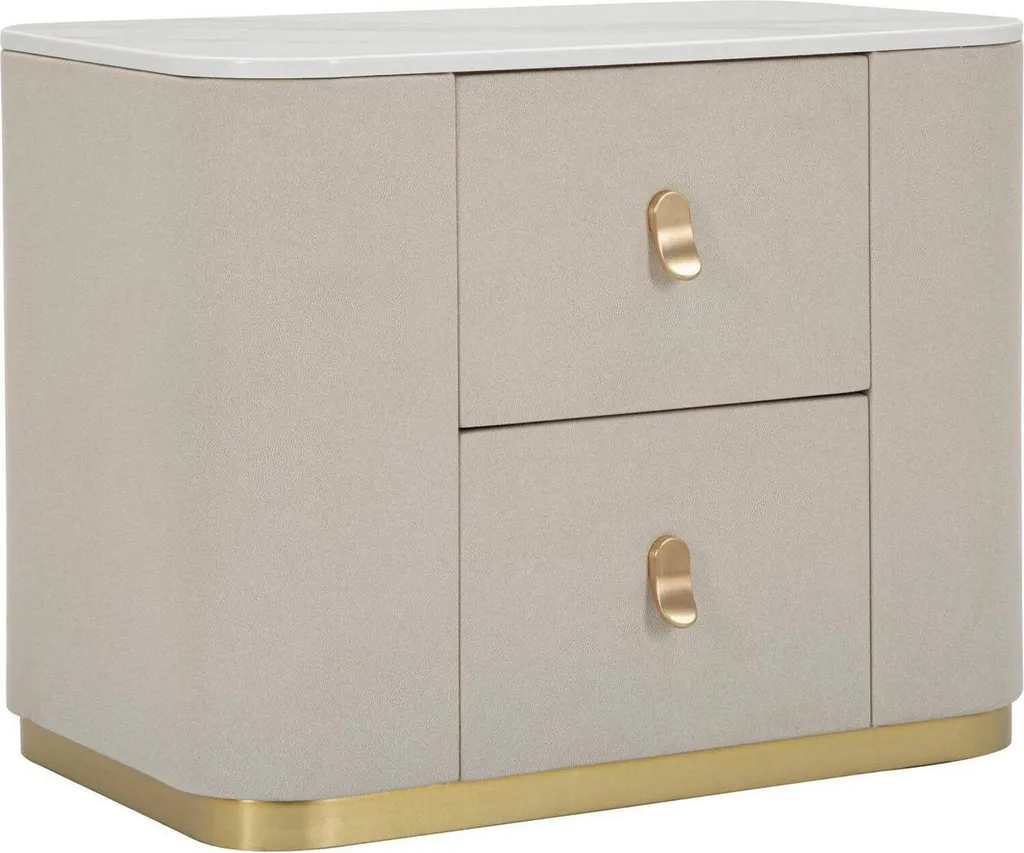 Table de Nuit Large 60cm Blanc Crème Christov pour Chambre et Rangement