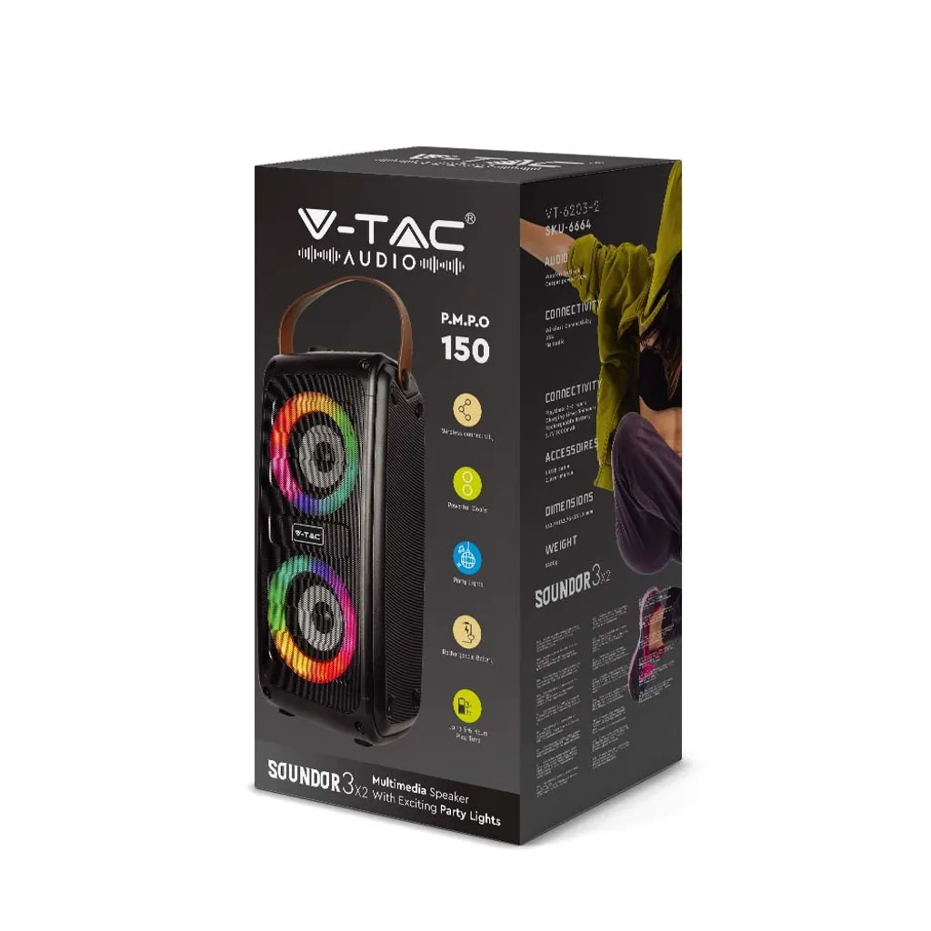 Enceinte Bluetooth 20W portable : fini le son faible avec ce haut-parleur LED