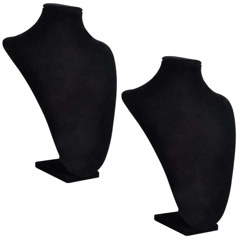 "im Angebot" Schmuckbüste Flanell Schwarz 23x11,5x30 cm 2 Stk. - Sonstige Wohnaccessoires CC1477