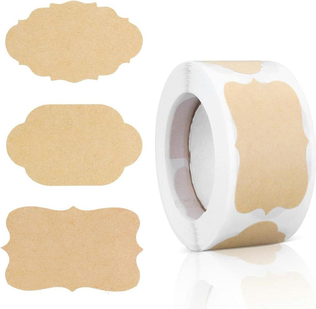 Braune selbstklebende Etiketten auf Rolle 300 Stück 3x5 cm Produktbild 