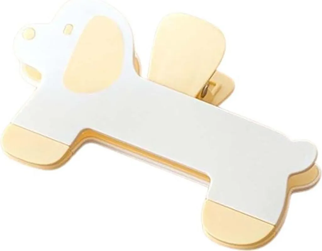 INF Divertente Clip per Libri a Forma di Cane 3D - Porta Lettura Portatile in ABS Giallo