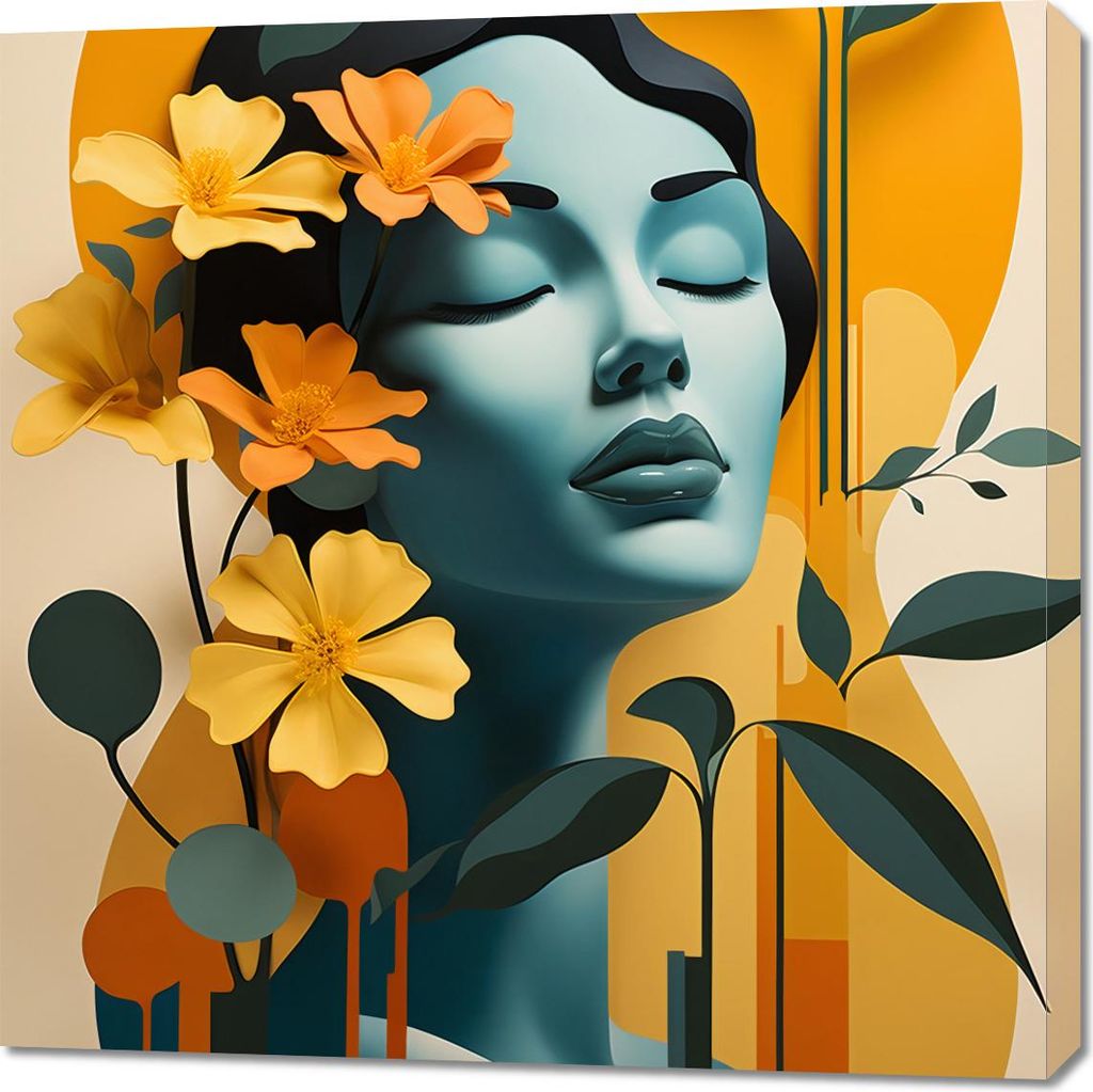 Bild 90x90cm Blumenmeditation