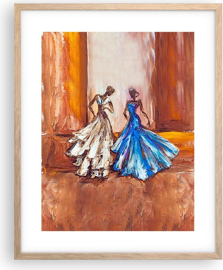 Gerahmtes Poster - Rahmen in heller Eiche - Frauen Kleider Öl - 40x50 cm - Wand Bild - Wanddeko - Wandbilder - Wandposter - Bilderrahmen - Bilder ...