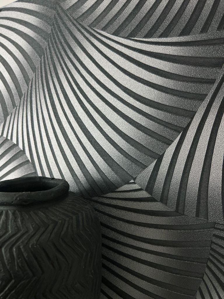 NEWROOM Tapete Sadou Silber Vliestapete - Modern Fächer Linien Germany