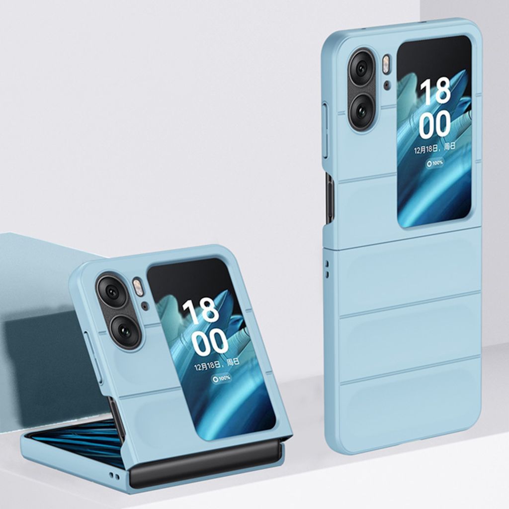 Oppo Find N2 Flip Hülle, Silikon Gummiert Stossfest Anti-rutsch Schutzhülle für Oppo Find N2 Flip Hellblau