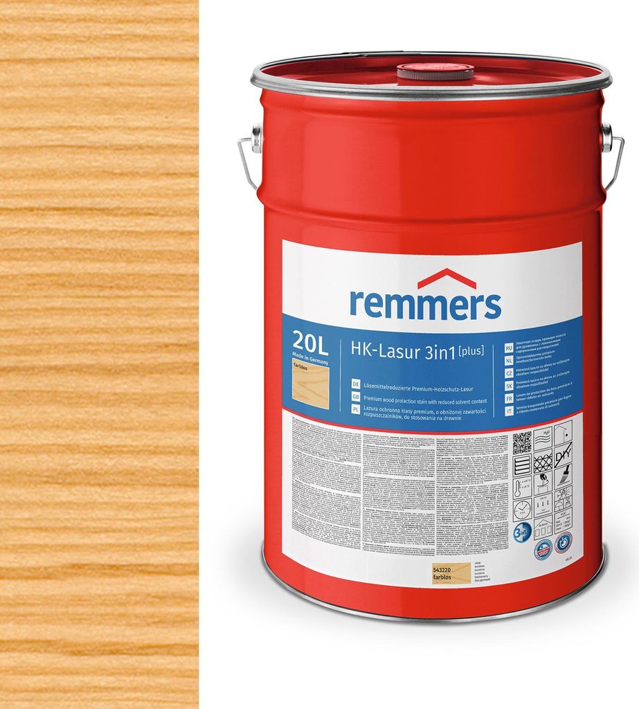 Remmers HK-Lasur 3in1 (plus) 20 L Eimer Farblos Immagine del prodotto 