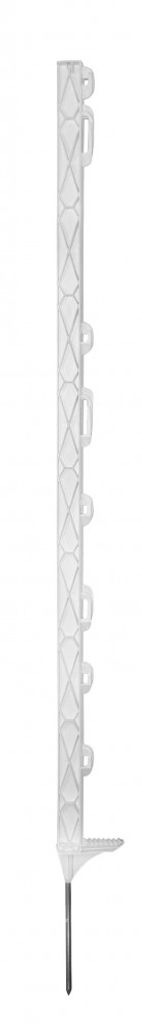 20 Stück Titan-Weidezaunpfahl Kunststoff 110 cm weiss 18 cm Bodennagel mobil