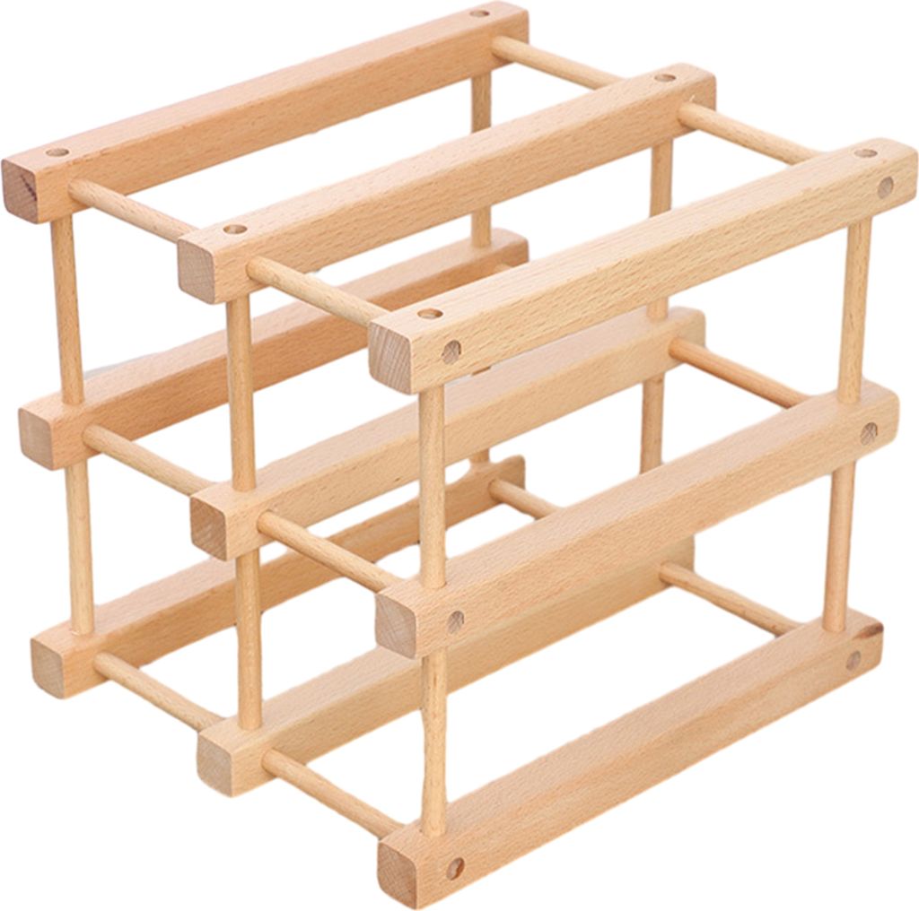 Weinregal aus Holz, stapelbar, modular, Weinlagerregale, DIY-Montage, Weinflaschenhalter, platzsparend, Arbeitsplatte, 12 Flaschen, horizontale Lag...