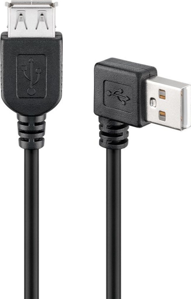 Goobay 95701 Rallonge USB 2.0 Hi-Speed 90°, noir, 0.15 m - Image du produit 