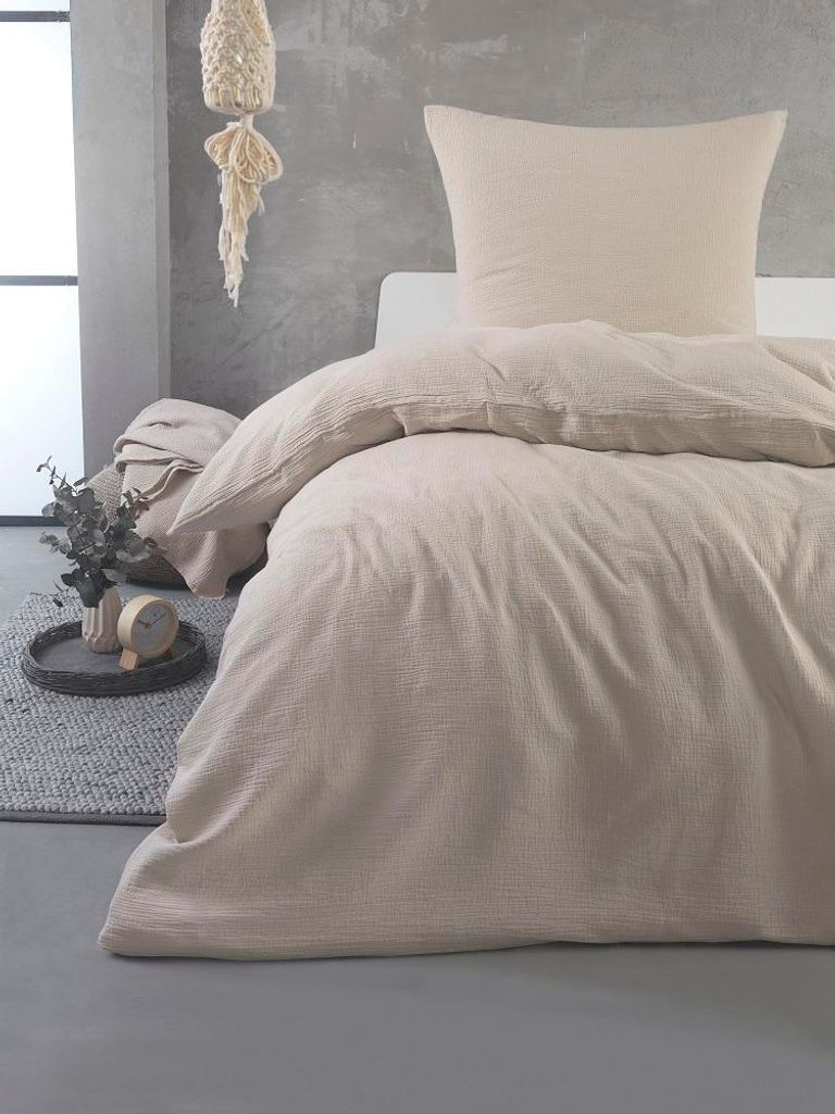Musselin Bettwäsche - 80x80 135x200 cm - 100% Baumwolle - Produktbild 