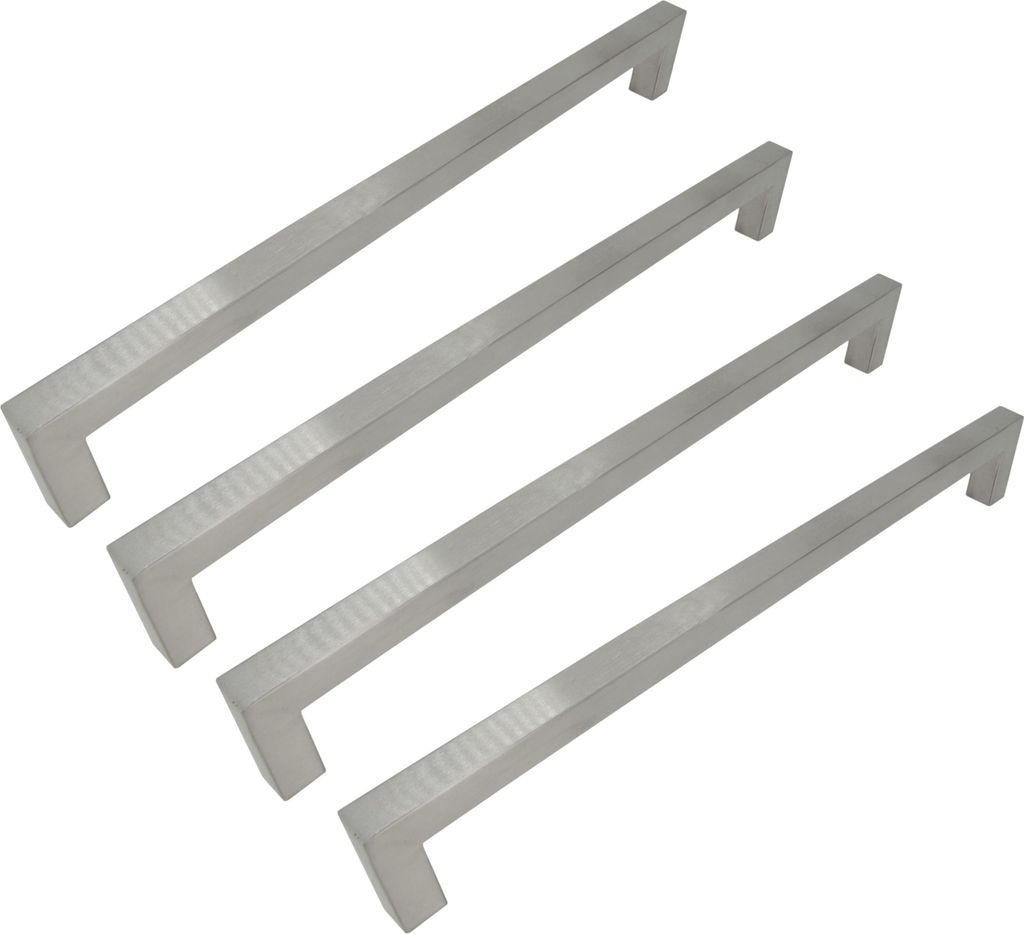 4er-Set Klassische Möbelgriffe 256 mm Edelstahlgebürstet mit Montageschrauben - Elegante Griffe für Schränke und Schubladen