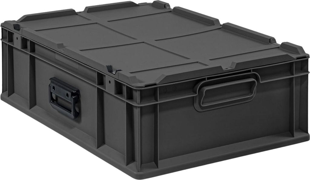 Eurobox NextGen Portable Germany | HxBxT 18,5x40x60cm | 34 Liter | Schwarz | Eurobehälter, Transportbox, Transportbehälter, Stapelbehälter