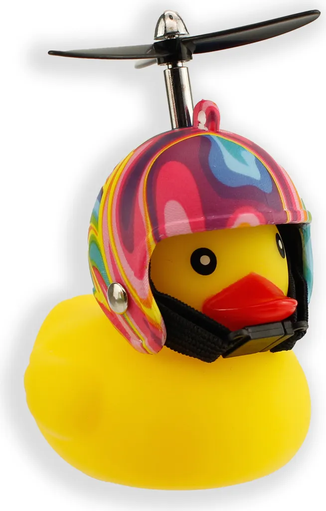 Winkee - Bicicletta cigolante Flower Power con casco | Il simpatico clacson da bicicletta con casco ed elica