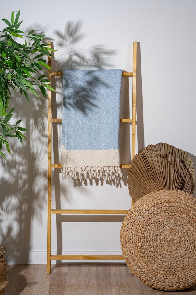 Mijolnir, Baliksirti - Light Blue, Hellblau, Fouta (Strandtuch), 90 % BAUMWOLLE, 10 % POLYESTER, 90 x 180 cm