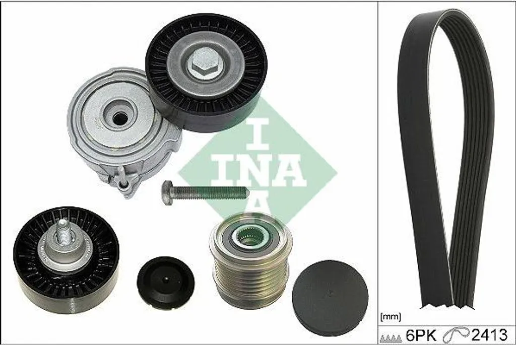 Kit courroie d'accessoires INA pour Audi A4 (8E/8H) A6 (4F) - 529050920