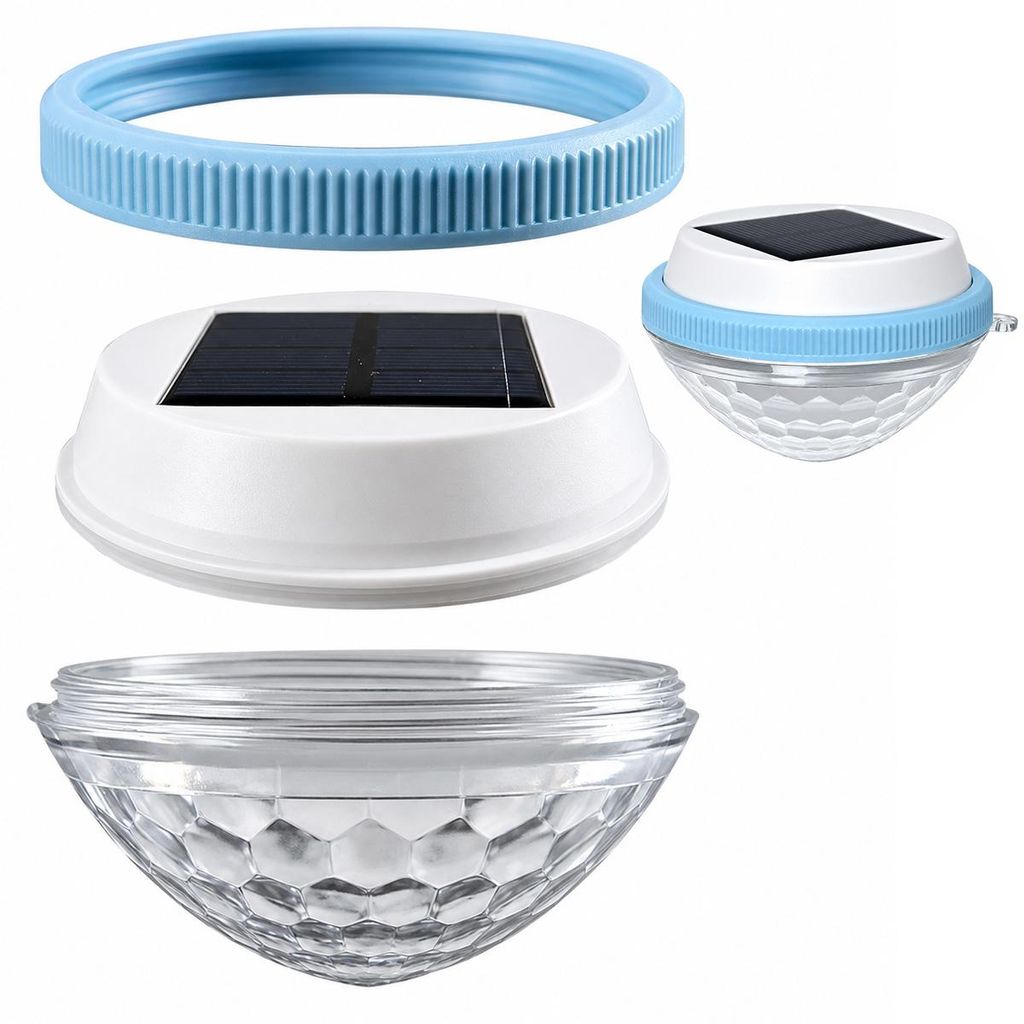 Solar-LED-Poollichter, RGB Farbwechsel, IP68 wasserdicht, schwimmend, ideal für Garten, Hochzeit, Party, Teichdekoration, 2er-Pack