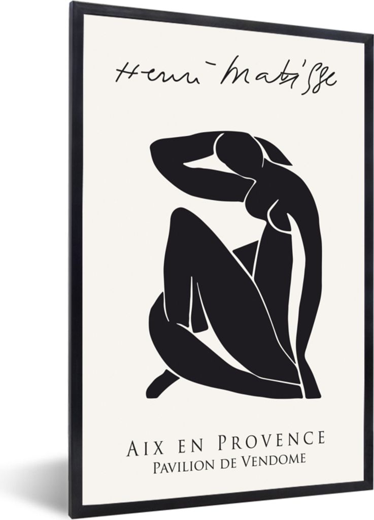 MuchoWow Gerahmtes Poster Frau - Abstrakt - Schwarz - Henri Matisse 60x90 cm - Poster mit Schwarzem Bilderrahmen Wandposter Rahmen Foto Bilder - ...