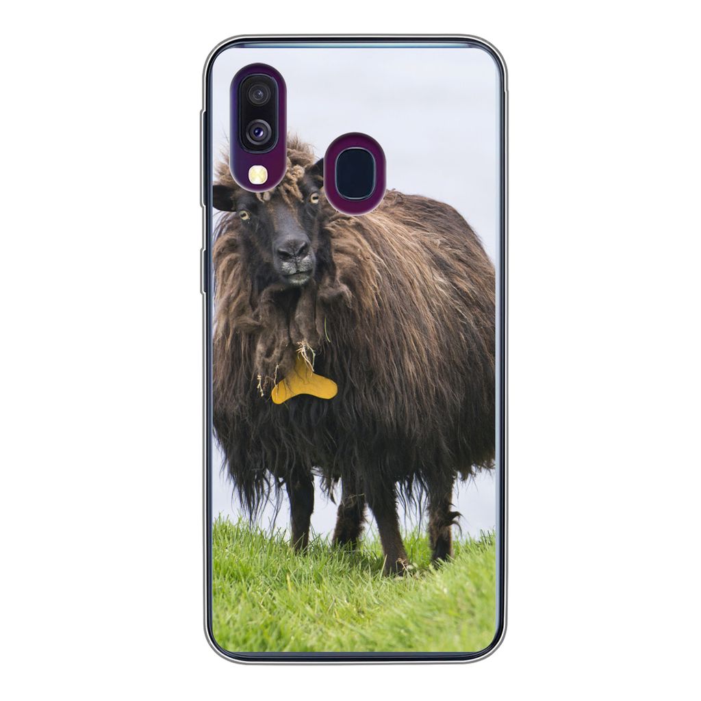 MuchoWow Handyhülle Schutzhülle Hülle für Samsung Galaxy A40 Schafe - Braun - Meer Silikon Softcase Handy Hülle - Handy-Tasche