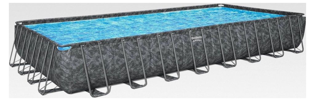 Rechteckiges Pool-Set 365 cm x 488 cm x 132 cm – Dunkelgrau Produktbild 