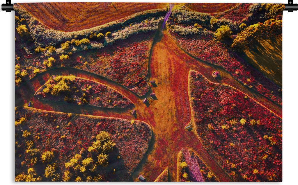 MuchoWow Wandteppich Wandbehang Blick aus der Vogelperspektive auf eine farbenfrohe Landschaft in Australien 90x60 cm Tapisserie Dekoration Wandt...