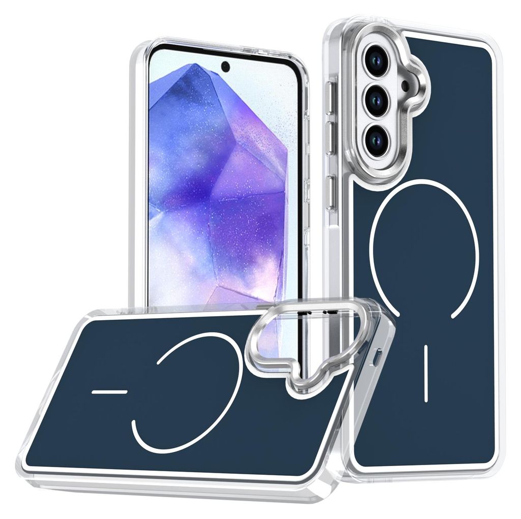 Magnetische Hülle für Samsung Galaxy A57, Dünn Klare Stoßfest Handyhülle, Kompatibel mit MagSafe Blau