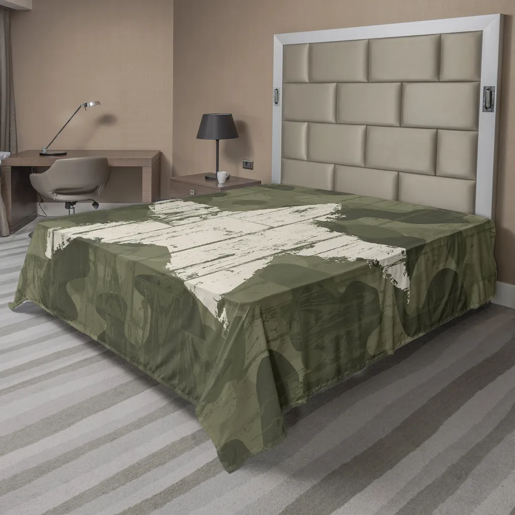 Lenzuolo Sopra Grunge Mimetico 275x260 cm - Stile Camouflage Moderno