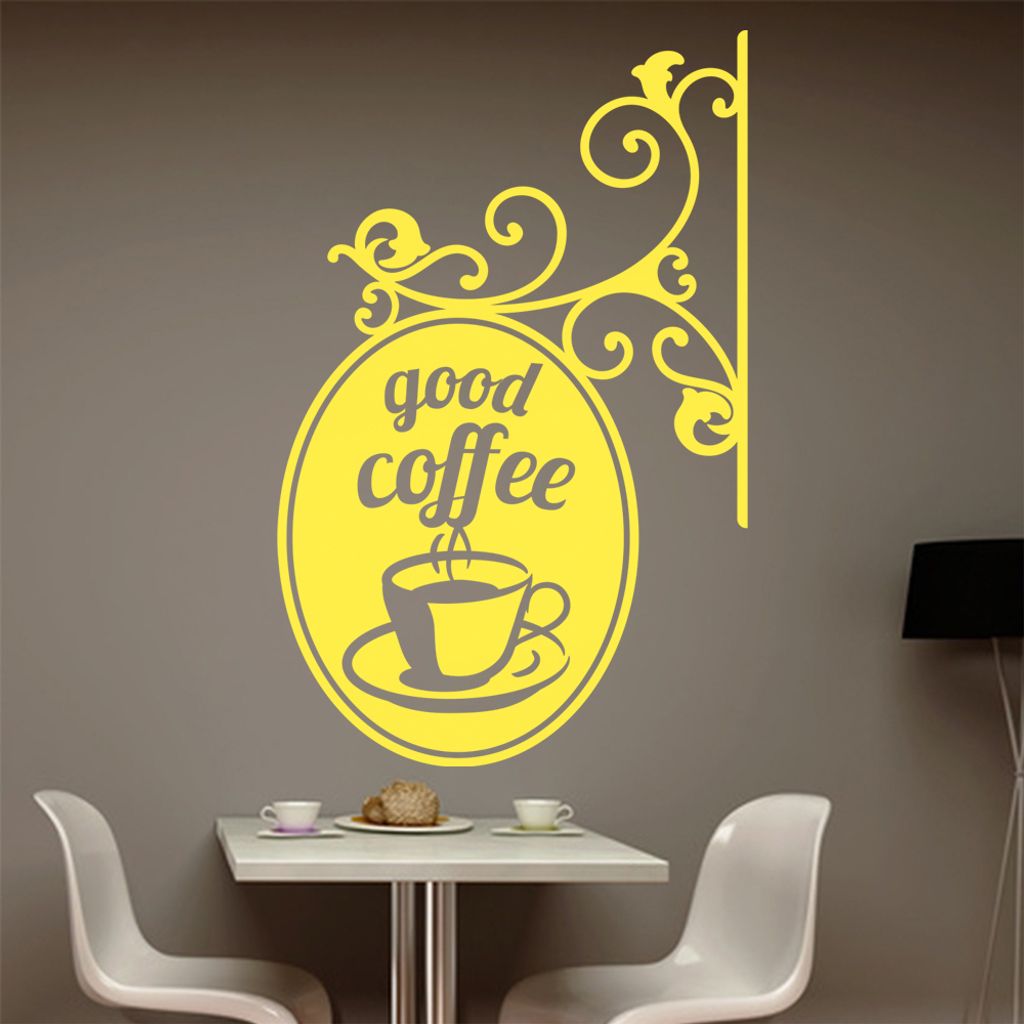 good coffee sign Wandtattoo in 6 Größen - Wandaufkleber Wall Sticker - Dekoration, Küche, Wohnzimmer, Schlafzimmer, Badezimmer