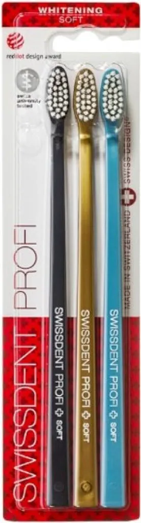 Brosse à dents anti-plaque souple Whitening Soft lot 3 pièces trio