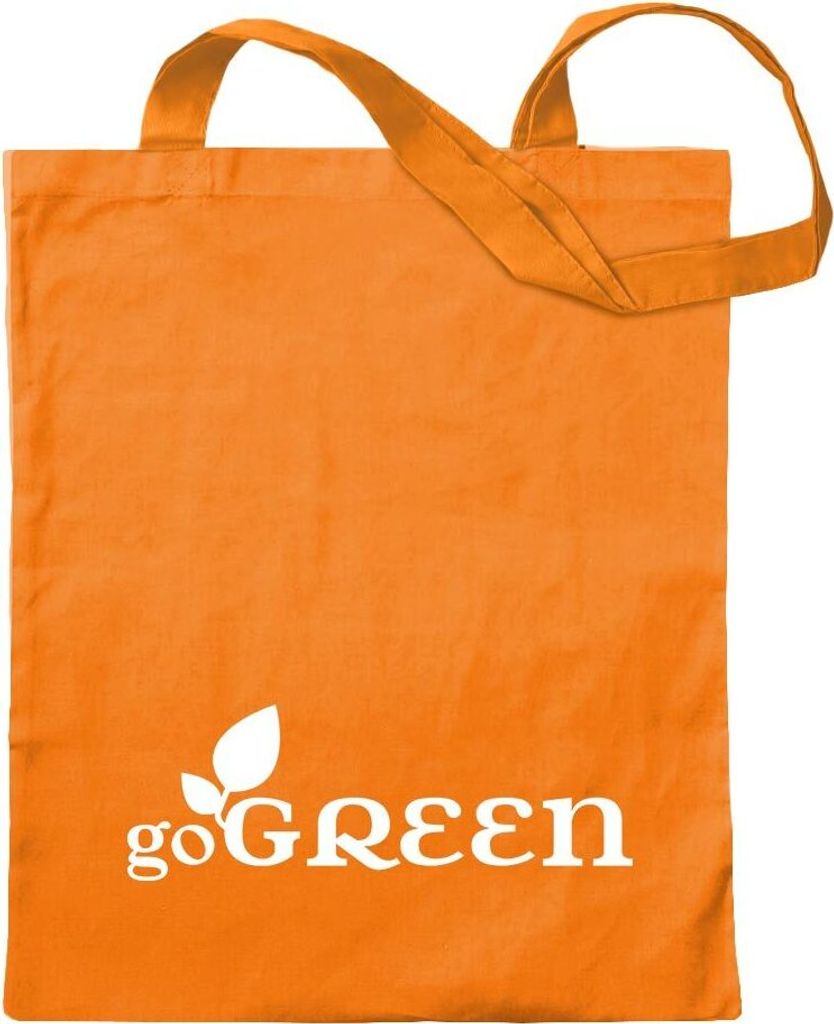Kiwistar - Baumwolltasche - mandarin - go Green - Tragetasche Stoffbeutel Umhängetasche Langer Henkel