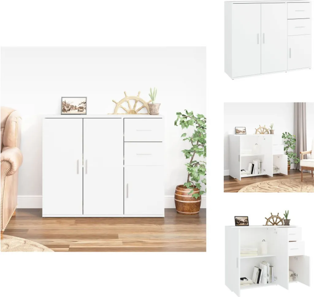 vidaXL Credenza bianca 91x29,5x75 cm in legno - Credenze
