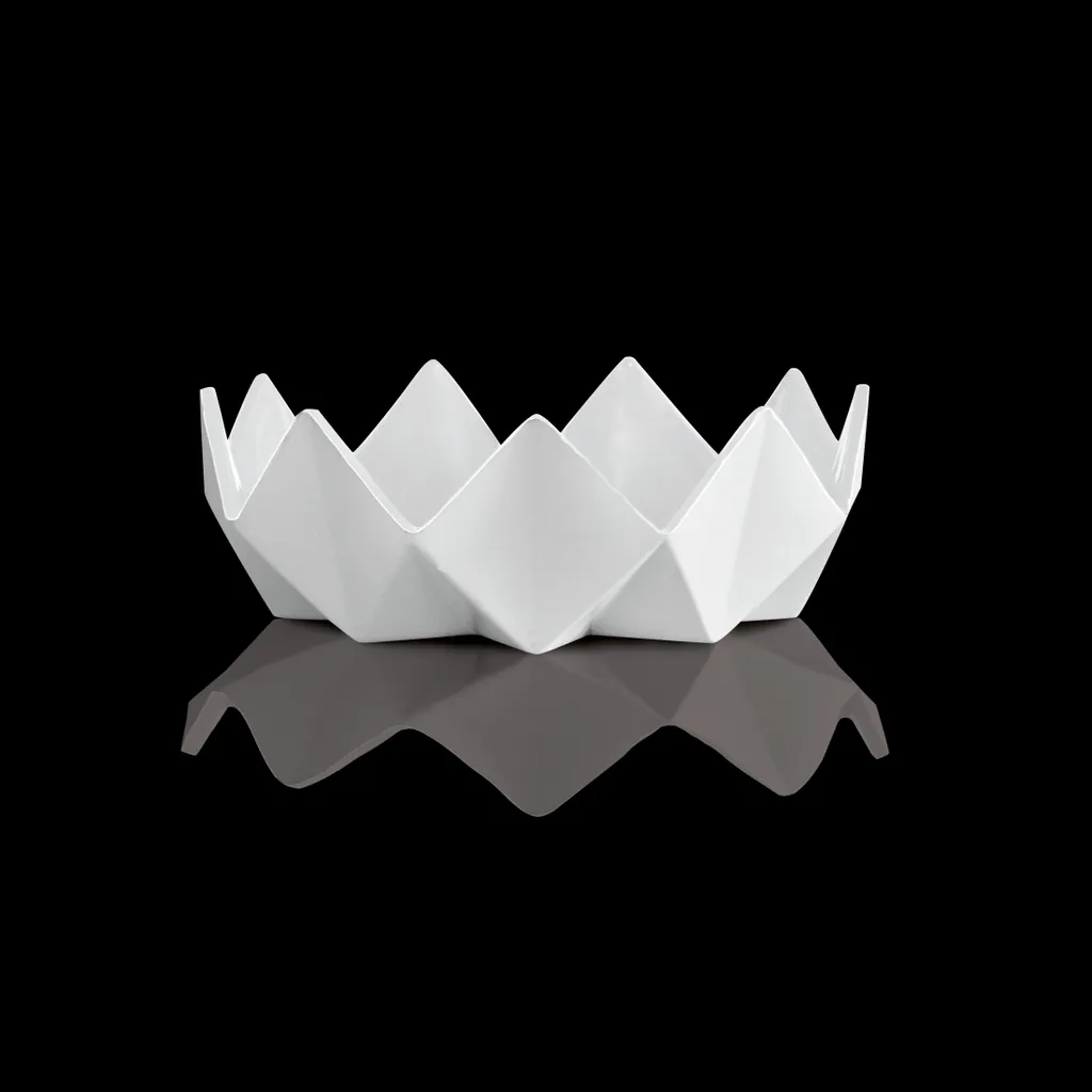 Coupe en Porcelaine Blanche Polygono Star Goebel pour Centre de Table