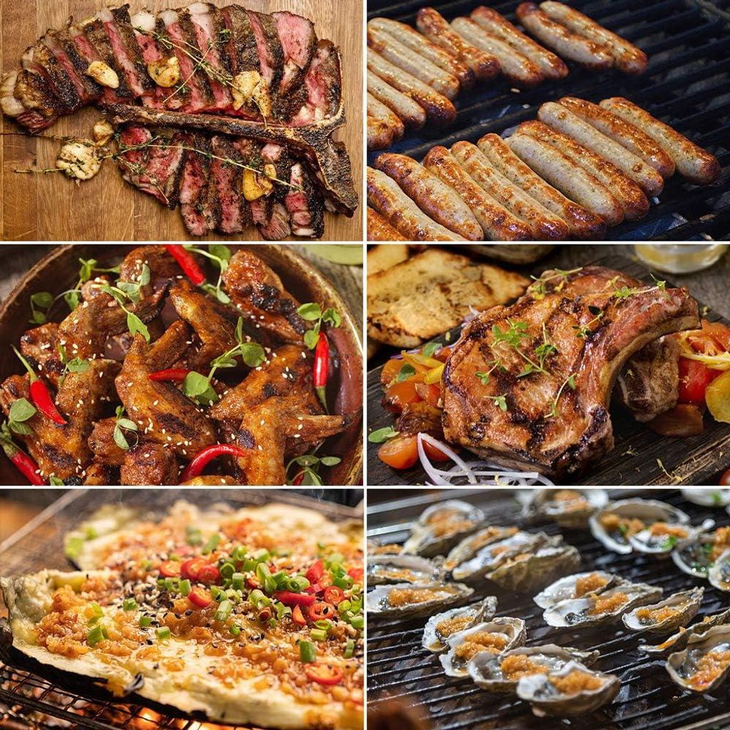 22-teiliges BBQ Set - Inkl. Tragetasche - Edelstahl - Grillset - Grill Barbecue Werkzeuge - Vatertag - Barbecue Zubehör - Matte Fleischgabel Therm...