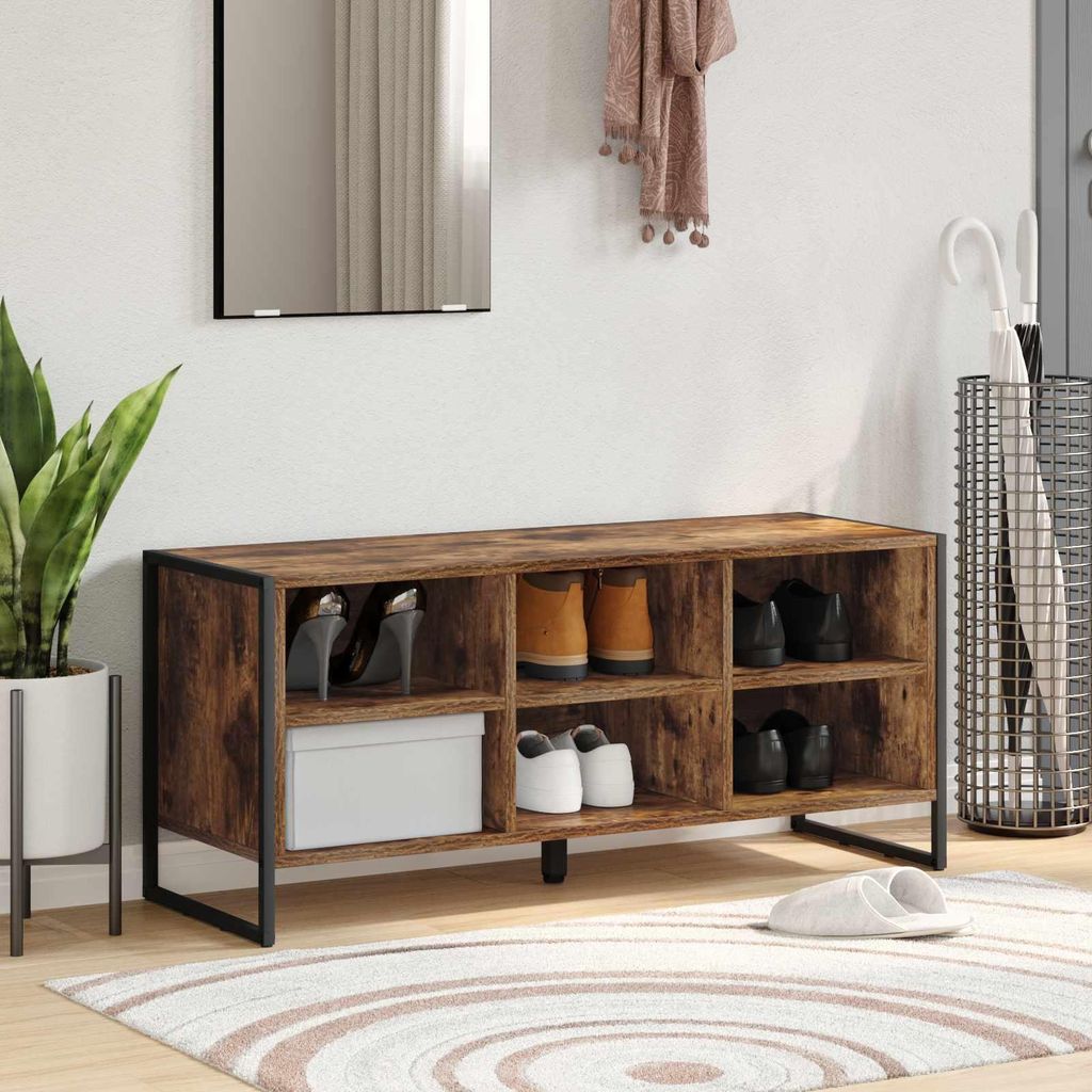 "Schlussverkauf" Schuhschrank moderne - mit Reichlich Stauraum - Raucharbe 60x35x44 cm Holzwerkstoff C17395
