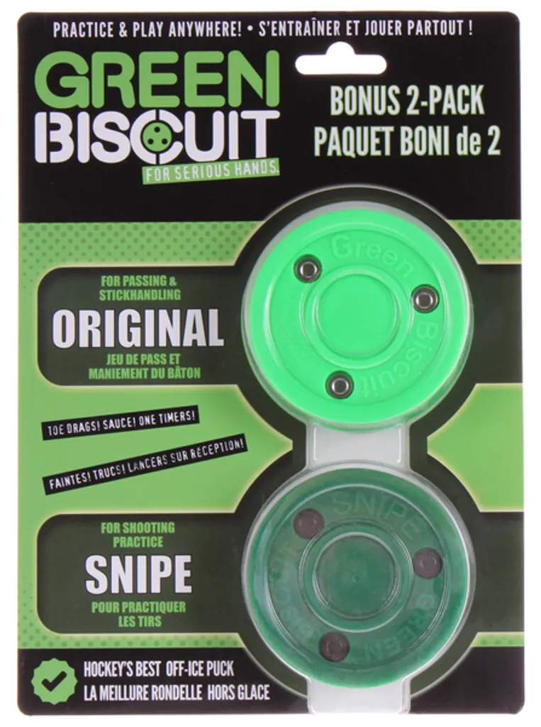 Set de 2 puks de hockey pour perfectionnement du tir - Format 2-Pack