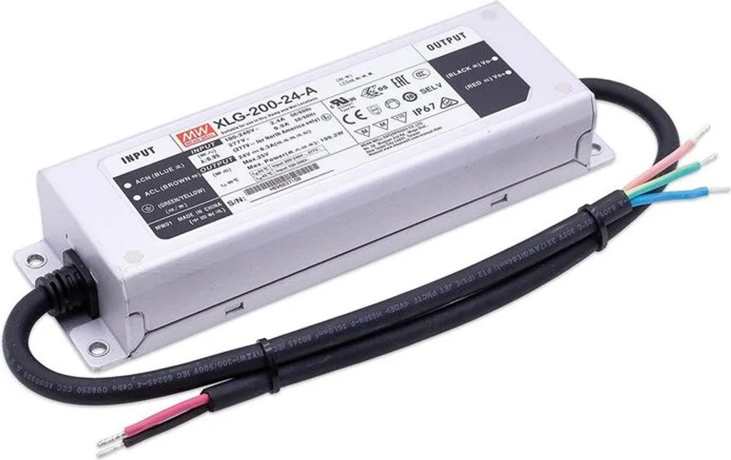 Alimentation LED 24V 200W Etanche MeanWell XLG-200-24A en Aluminium