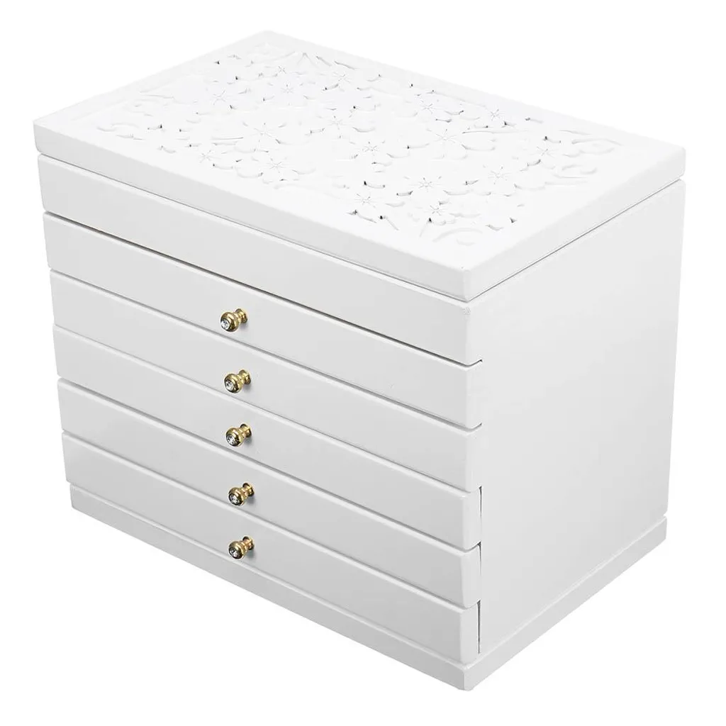 Organizer Gioielli 6 Vani Bianco: Elegante Cofanetto Salvaspazio